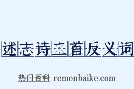 述志诗二首反义词是什么意思的图片
